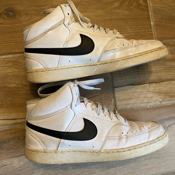 NIKE MEN'S COURT VISION MID Next Nature WHITE/BLACK-WHITE DN3577 101 Sneakers - Picture 2 of 5